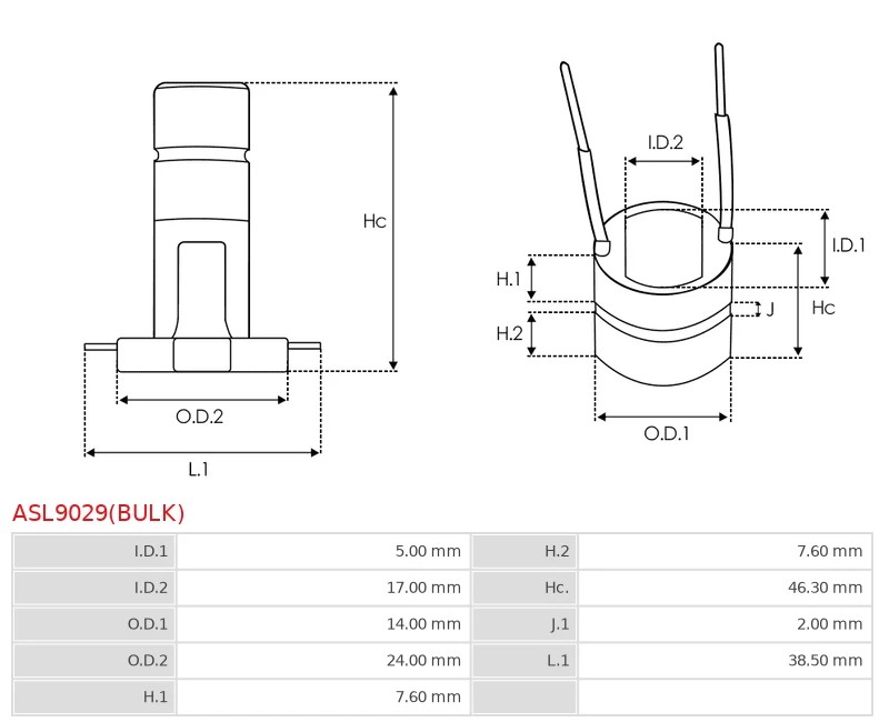 Колектор генератора AS ASL9029(BULK)